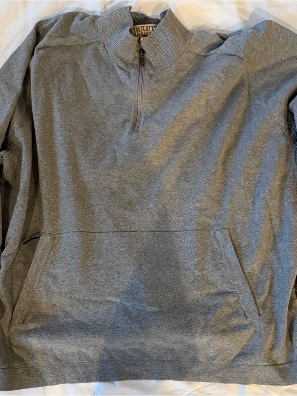 Duluth Trading Co Gray Knit Quarter-Zip Pullover